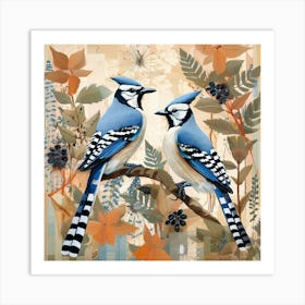 Bird In Nature Blue Jay 3 Art Print