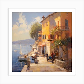 Golden Hour in Coastal Charm 1 Art Print