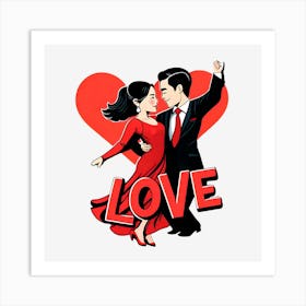 Love Couple Dance Art Print