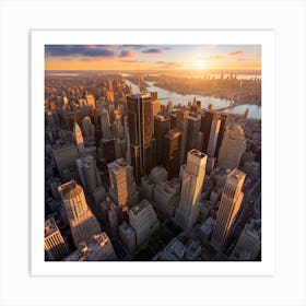 New York City At Sunset 1 Art Print