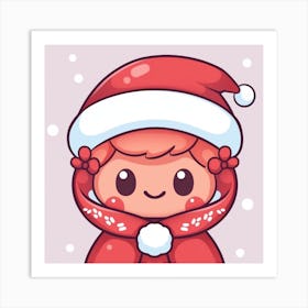 Santa Girl Art Print