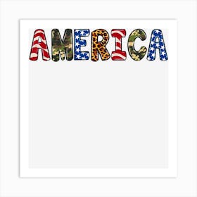 America Happy 4th Of July Leopard Camouflage Art Print