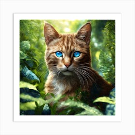 Cat In The Forest Art Print