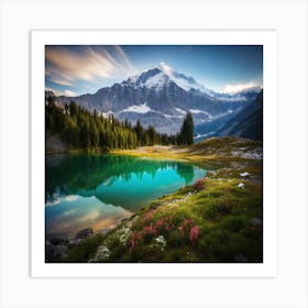 Lake In The Mountains 1 Art Print