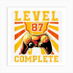 Gamer Gamer Controller 87th Birthday Level 87 Art Print