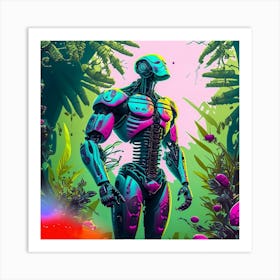 Robot In The Jungle Art Print