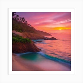 Sunset At The Beach 5 Art Print