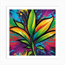 Colorful Leaf Art Print