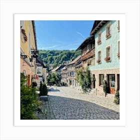 Street In A German Town Art Print