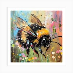 Bumble Bee Colourful Art Print Art Print