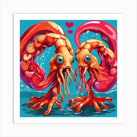 Squid Love Art Print