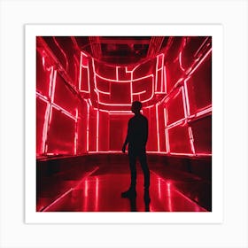 Man In A Red Room 2 Art Print