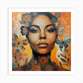 Butterfly Woman Art Print