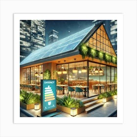 A Vibrant Scene Showcasing The Energy Efficiency O Art Print