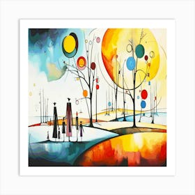 Kandinsky abstract winter illustration Art Print