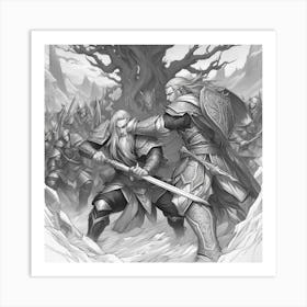 Elf And Hobbit Art Print