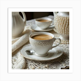 Coffee And Pearls 1 Art Print