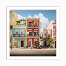 Colorful Houses In Cuba Art Print