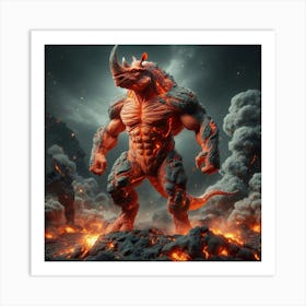 Fire Bull Art Print