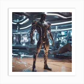 Futuristic Man In Futuristic Suit 60 Art Print