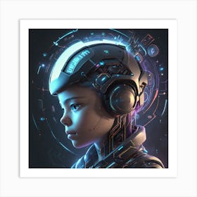 Futuristic Girl 1 Art Print