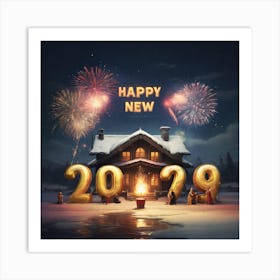 Happy New Year 2024 Art Print