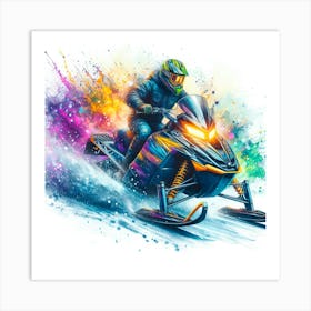 Snowmobile Rider Art Print