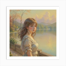 Lakeside Girl Art Print