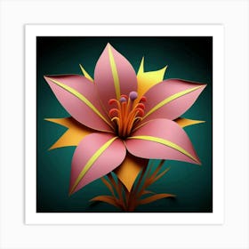 Origami Lily Art Print