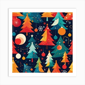 Christmas Tree Pattern 6 Art Print