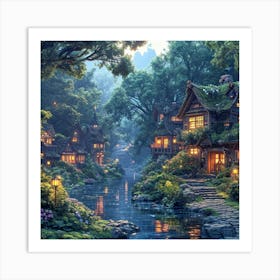 Fairytale Village 4 Art Print