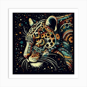 Tribal African Art Leopard Art Print