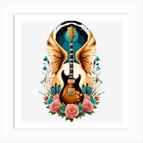 Guitar With Wings 4 Art Print