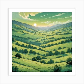 Green Hills Art Print