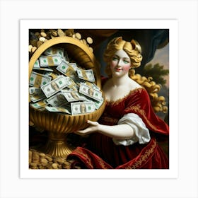 Lady With Money1 Art Print