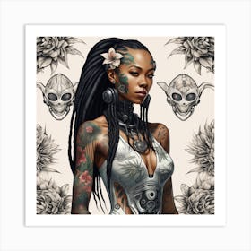 Tattooed Woman Art Print