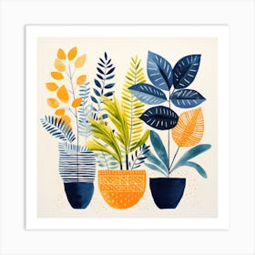 Three Potted Plants Art Print