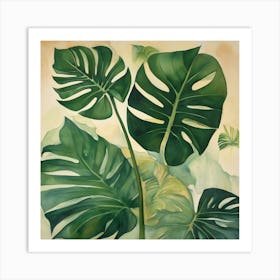 Monstera leafs Art Print