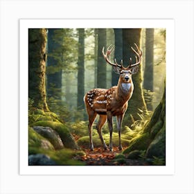 Deer In The Forest 134 Art Print