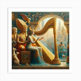 Egyptian Harp 1 Art Print