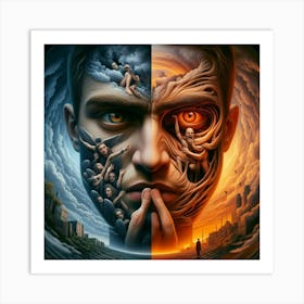 Man With A Face Art Print