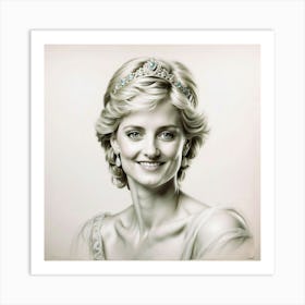 Chalk Painting Of Princess Diana Art Print