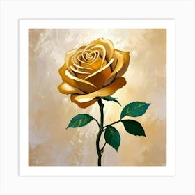 Golden Rose Art Print