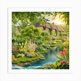 A Stunning Illustration Of A Lush Green Spring Lan Soc 4zqlsaoovi Ndqsuka Vlyrqmzktu Lkqnqzrbboa Art Print