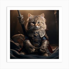 Knight Cat Art Print