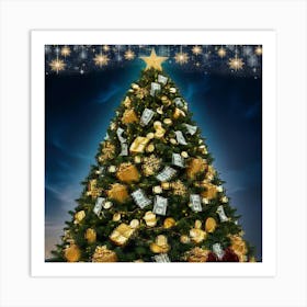 Christmas Tree With Money 1 Art Print