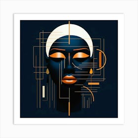 Woman 1 by F Parrish | art deco art | wall art | retro art | black female art | empowered art | black art | FParrish Art Prints Art Print