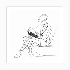 Woman Reading A Book Art Print