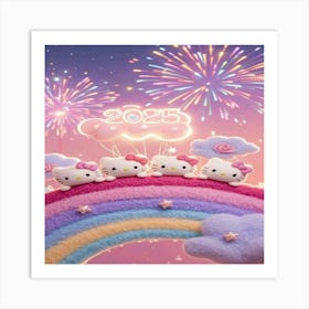 Hello Kitty Wallpaper Art Print