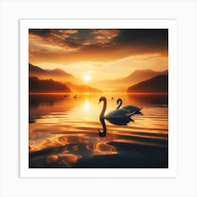 Swans Art Print